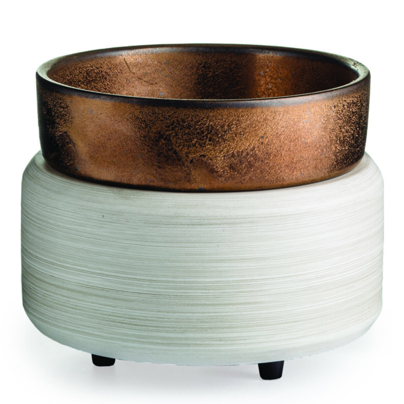 Candle Warmers Etc. 2-in-1 Fragrance Warmer-White Washed Bronze