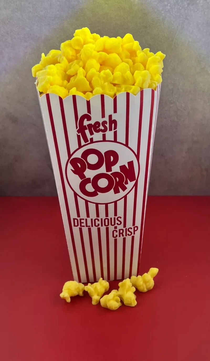 A box of popcorn on the table