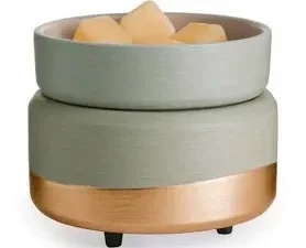 A candle warmer with some cubes of fruit inside it