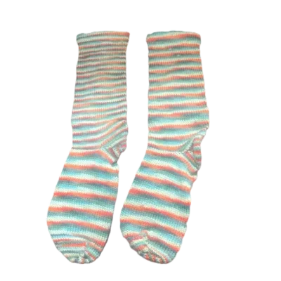 A pair of socks that are all different colors.