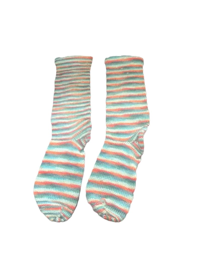 A pair of socks that are all different colors.